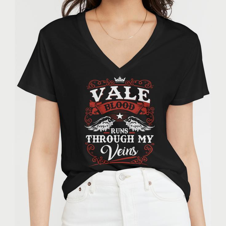 Vale Name Shirt Vale Family Name V2 Women V-Neck T-Shirt