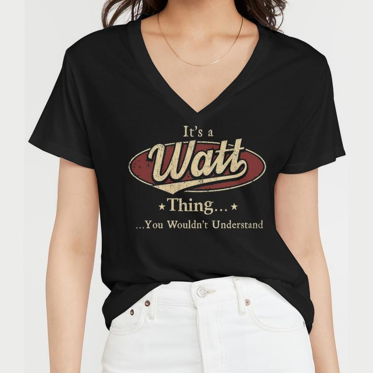 Watt Shirt Personalized Name GiftsShirt Name Print T Shirts Shirts With Name Watt Women V-Neck T-Shirt