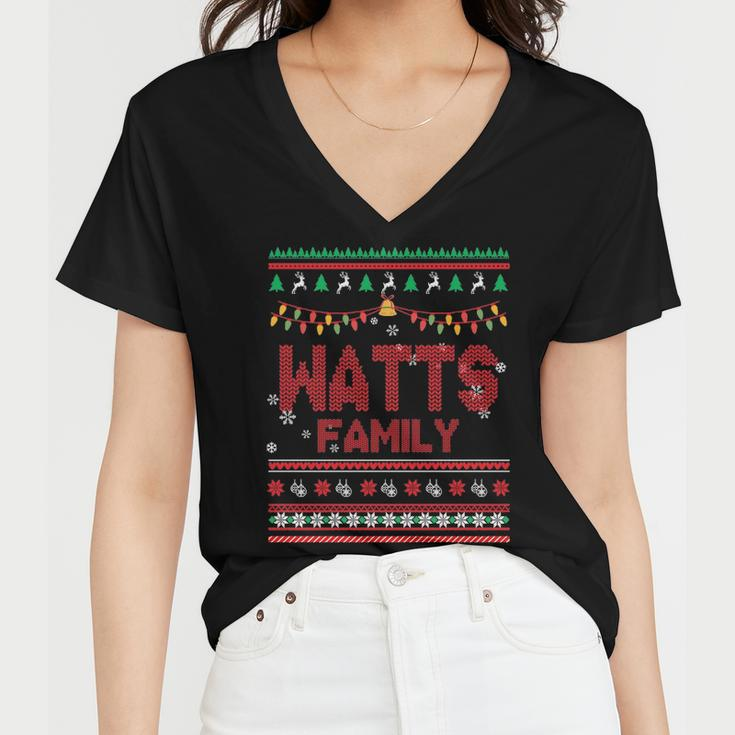 Watts Name Gift Watts Family Women V-Neck T-Shirt
