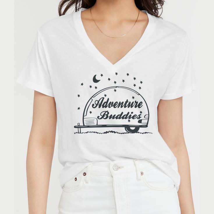 Adventure Buddies Couples Adventure Gift Travel Gift Road Trip Gift Gift For Family Travel Women V-Neck T-Shirt