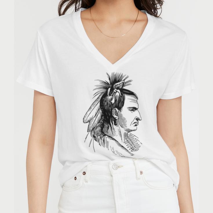 American Native Indian Graphics Women V-Neck T-Shirt