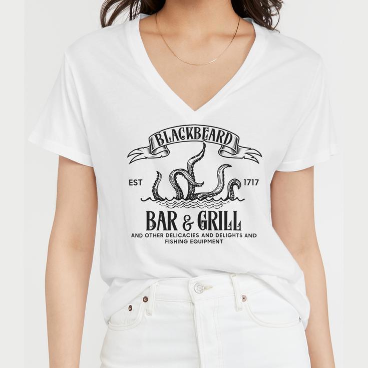 Blackbeards Bar And Grill Est Women V-Neck T-Shirt