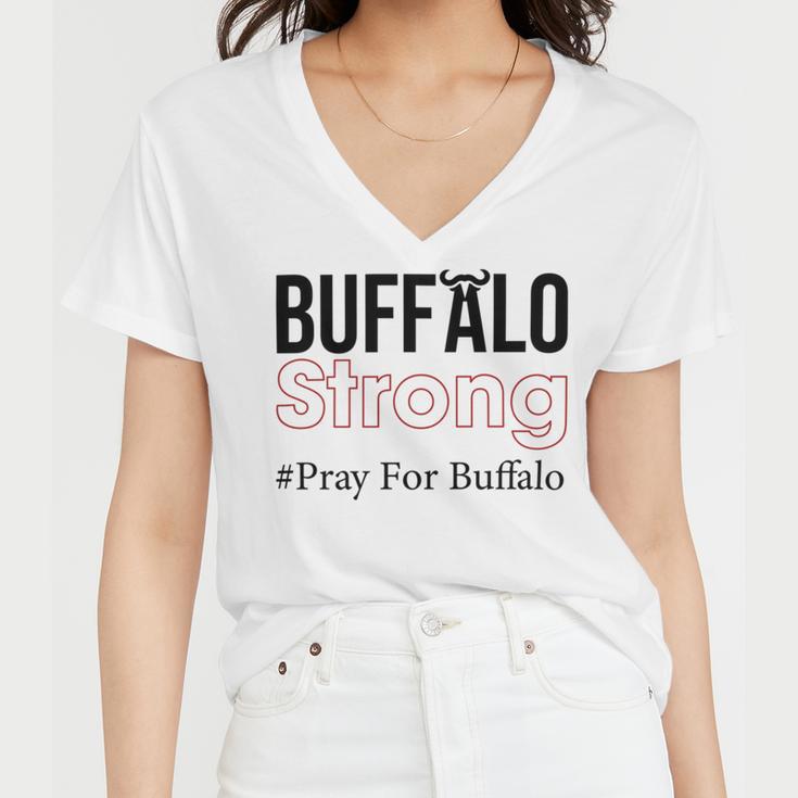 Buffalo Strong Pray For Buffalo Women V-Neck T-Shirt