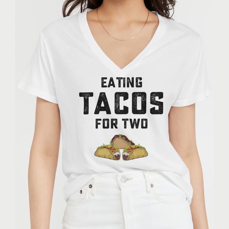 Eating Tacos For Two Women V-Neck T-Shirt