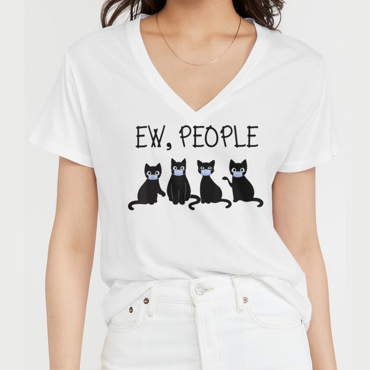 Ew People Meowy Cat Lovers 209 Shirt Women V-Neck T-Shirt