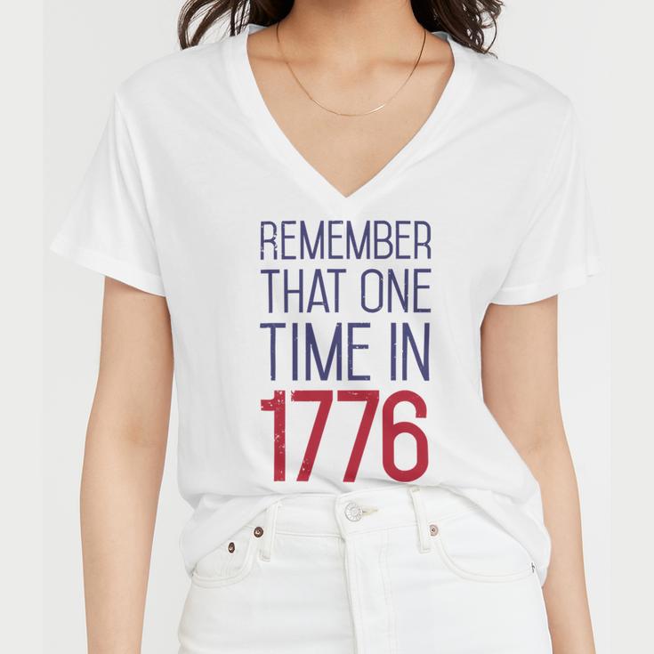 Fourth Of July Remember 1776 Funny 743 Shirt Women V-Neck T-Shirt