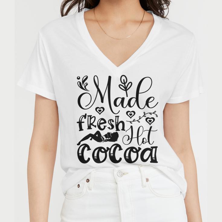 Fresh Hot Cocoa Women V-Neck T-Shirt