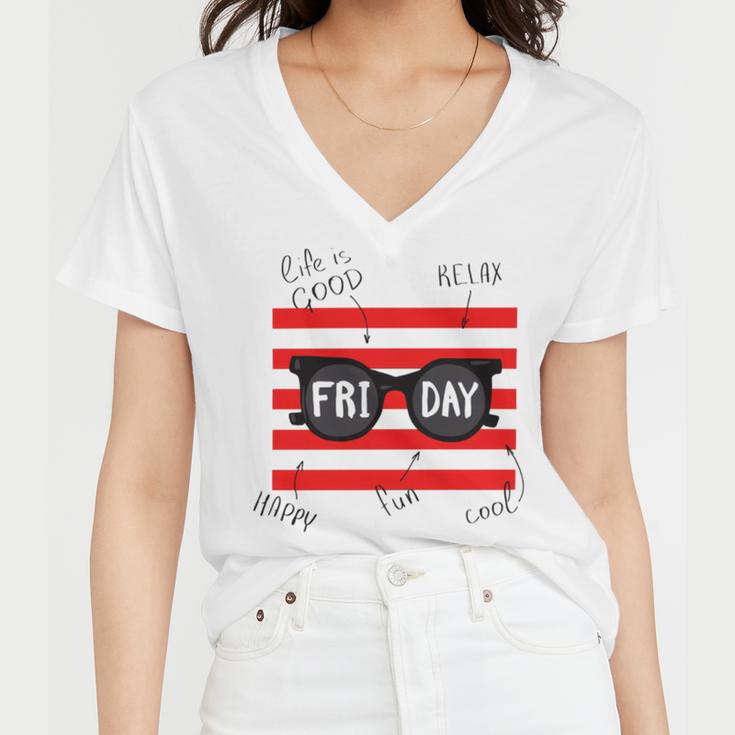 Friday With Slogans Women V-Neck T-Shirt