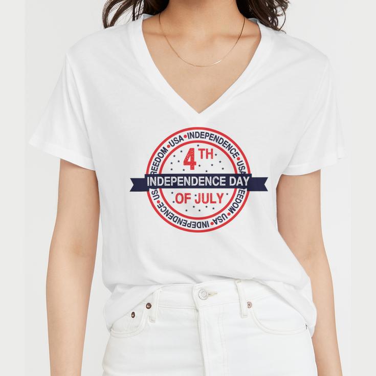 Happy 4Th Of July Usa Freedom Women V-Neck T-Shirt