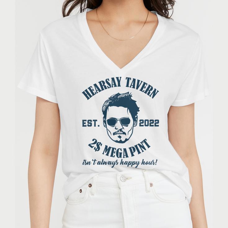 Hearsay Tavern Est 2022 Mega Pint Isnt Always Happy Hour Women V-Neck T-Shirt