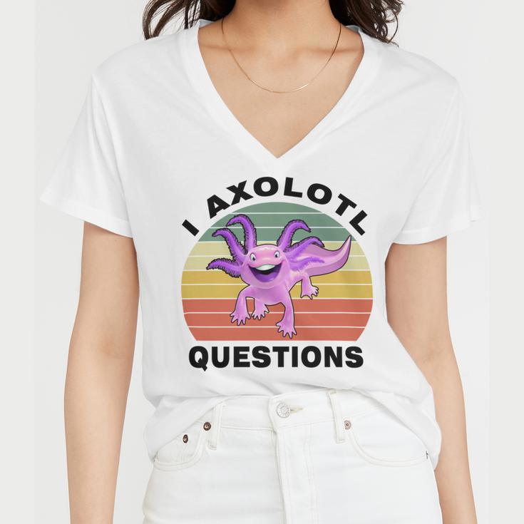 I Axlotl Questions Cute Axlotl V2 Women V-Neck T-Shirt