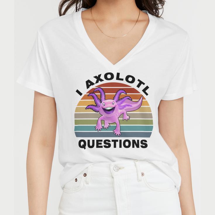 I Axlotl Questions Cute Axlotl V3 Women V-Neck T-Shirt