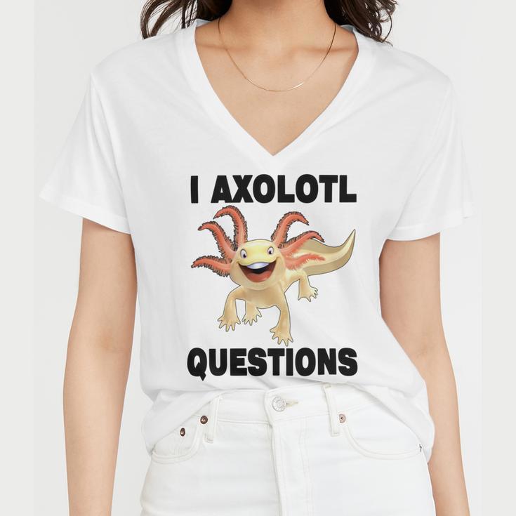 I Axlotl Questions Cute Axlotl Women V-Neck T-Shirt