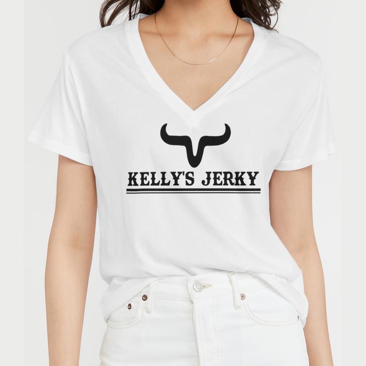 Kellys Jerky Custom Design Women V-Neck T-Shirt