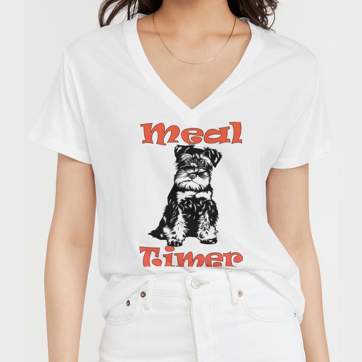 Miniature Schnauzer At Home Meal Timer Multi Tasking Dog Women V-Neck T-Shirt