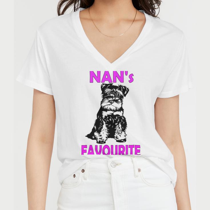 Miniature Schnauzer At Home Nans Favourite Multi Tasking Dog Women V-Neck T-Shirt