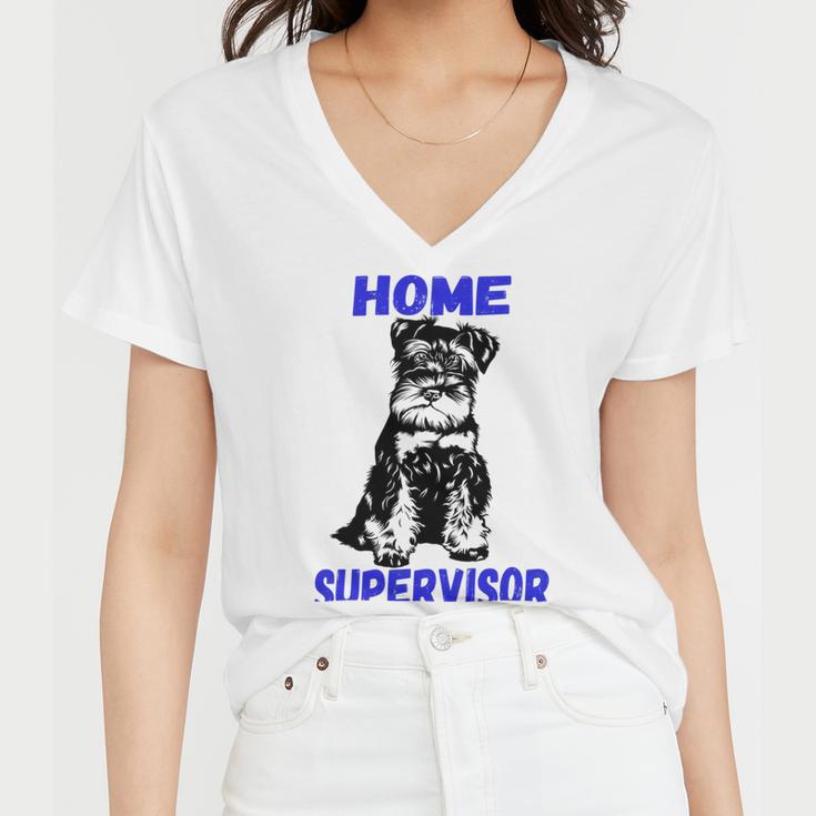 Miniature Schnauzer Home Supervisor Child Wrangler Multi Tasking Dog Women V-Neck T-Shirt