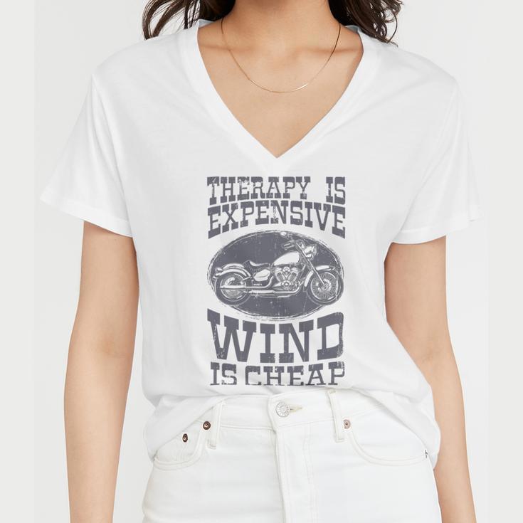 Motorcycle Saying Funny Biker 477 Shirt Women V-Neck T-Shirt