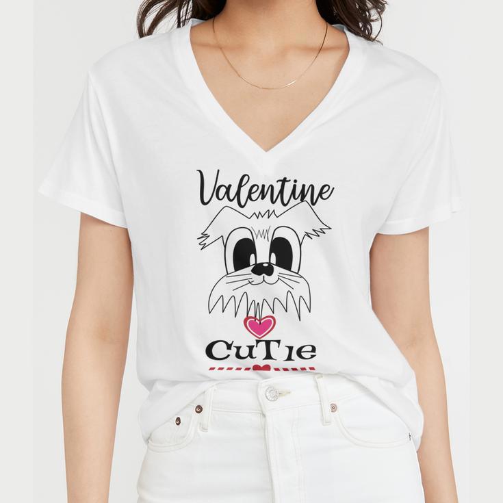 My Valentine Puppy Cutie Women V-Neck T-Shirt