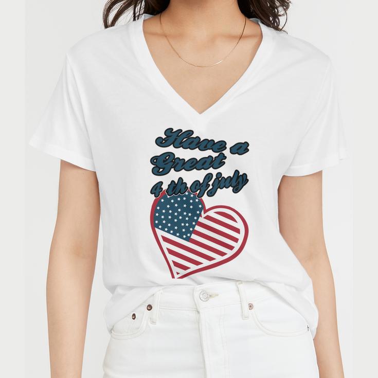 Official Have A Great 4Th Of July Women V-Neck T-Shirt