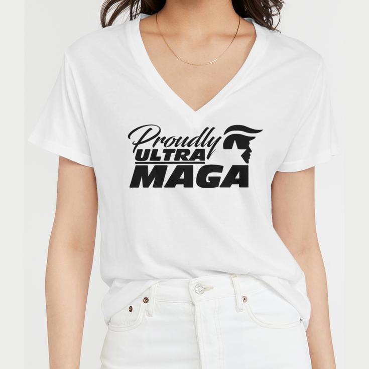 Proudly Ultra Maga Decallets Go Brandontrump Was Rightmandate Freedom Sticker Women V-Neck T-Shirt