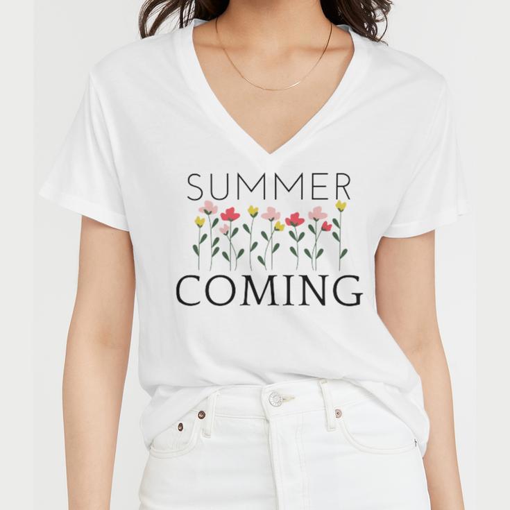 Summer Coming Women V-Neck T-Shirt