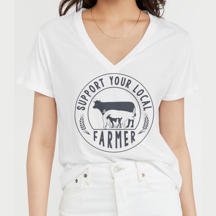 Support Your Local Farmer Women V-Neck T-Shirt