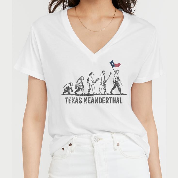 Texas Neanderthal Thinking Women V-Neck T-Shirt