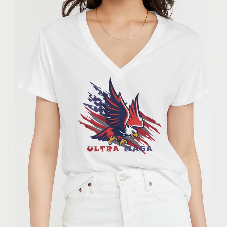 The Ultra Maga Is Back Women V-Neck T-Shirt