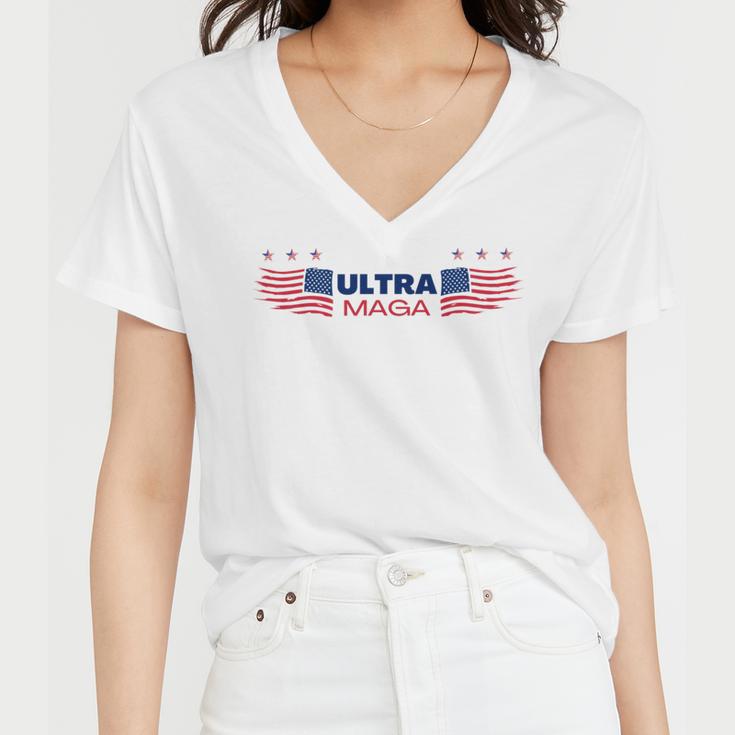 Ulltra Maga Amarican Wings Women V-Neck T-Shirt