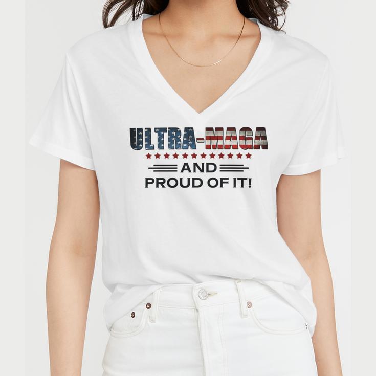 Ultra Maga And Proud Of It Antibiden Women V-Neck T-Shirt