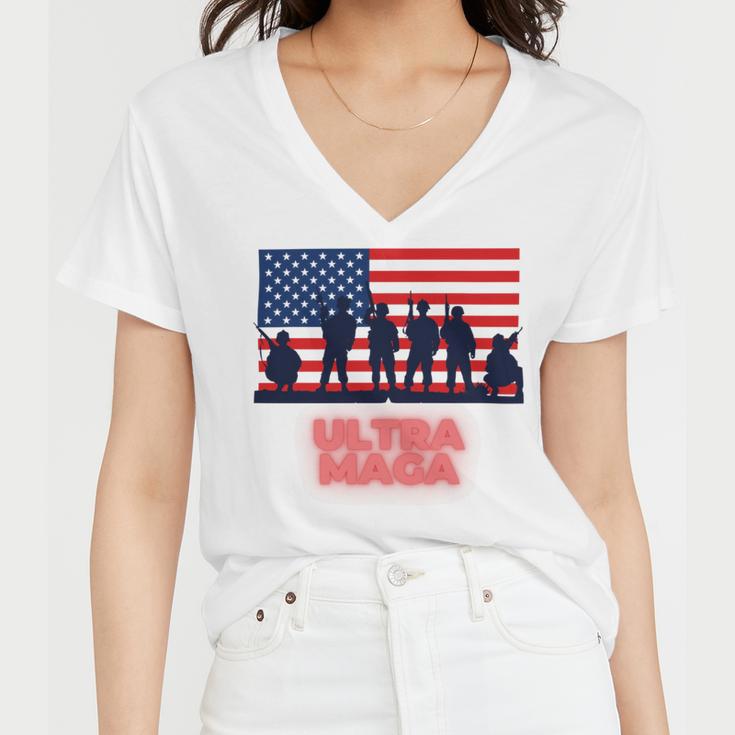 Ultra Maga And Proud Of It V21 Women V-Neck T-Shirt