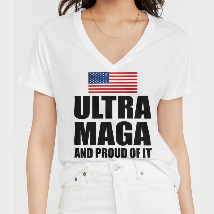 Ultra Maga And Proud Of It V8 Women V-Neck T-Shirt