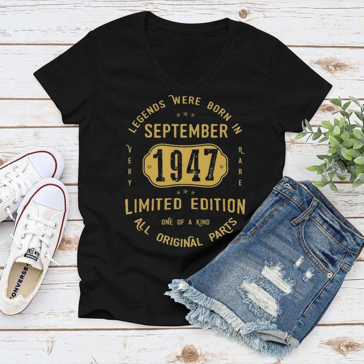 1947 September Birthday Gift 1947 September Limited Edition Women V-Neck T-Shirt