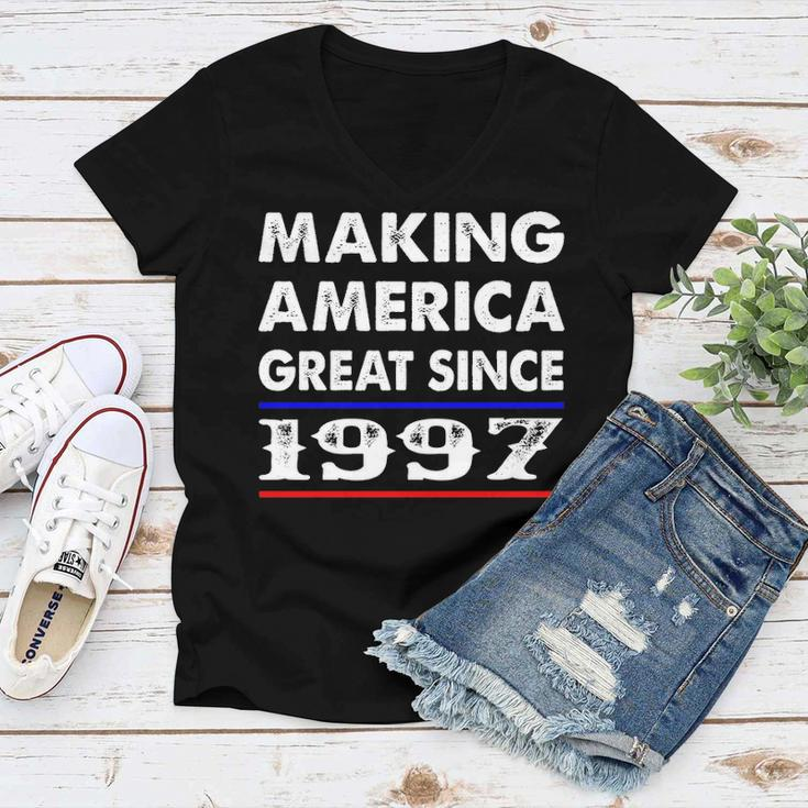 1997 Birthday Making America Great Since 1997 Women V-Neck T-Shirt