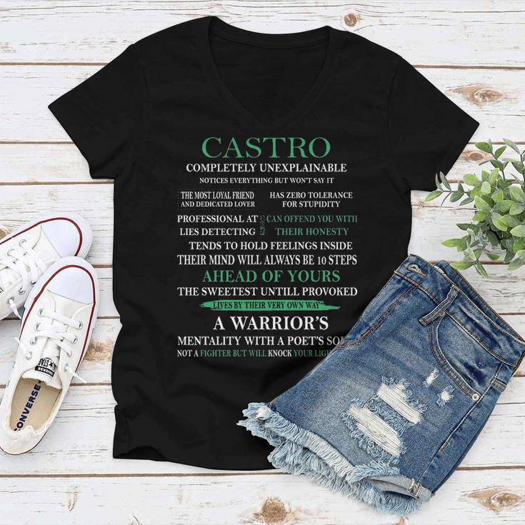 Castro Name Gift Castro Completely Unexplainable Women V-Neck T-Shirt