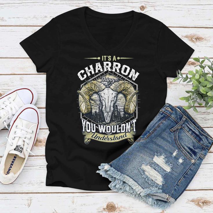 Charron Name Shirt Charron Family Name V3 Women V-Neck T-Shirt