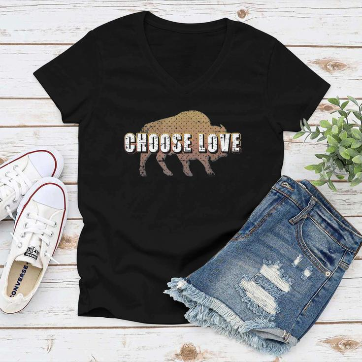 Choose Love Buffalo Choose Love Women V-Neck T-Shirt