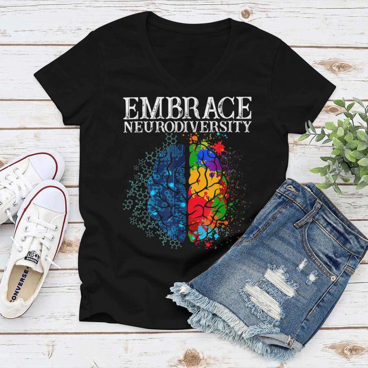 Embrace Neurodiversity Women V-Neck T-Shirt