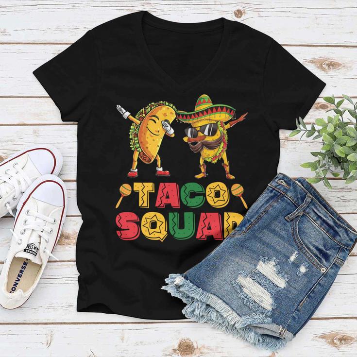 Funny Dabbing Taco Cinco De May Mexican Food V3 Women V-Neck T-Shirt