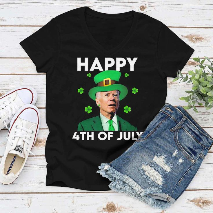 Funny Joe Biden Happy 4Th Of July St Patricks Day Women V-Neck T-Shirt