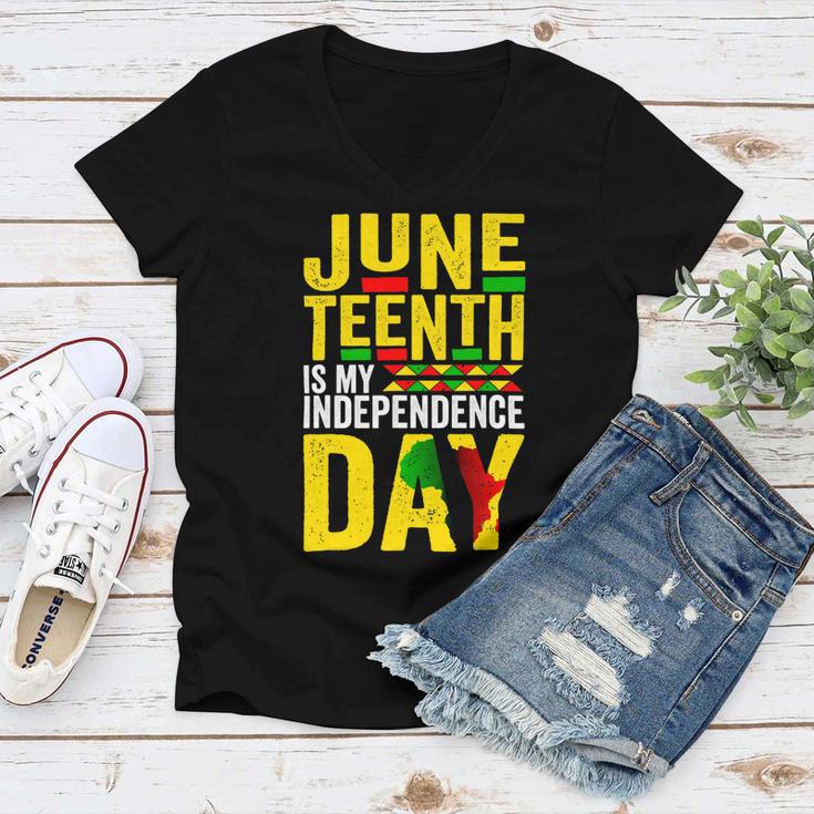 Juneteenth Is My Independence Day 1865 African American Women V-Neck T-Shirt