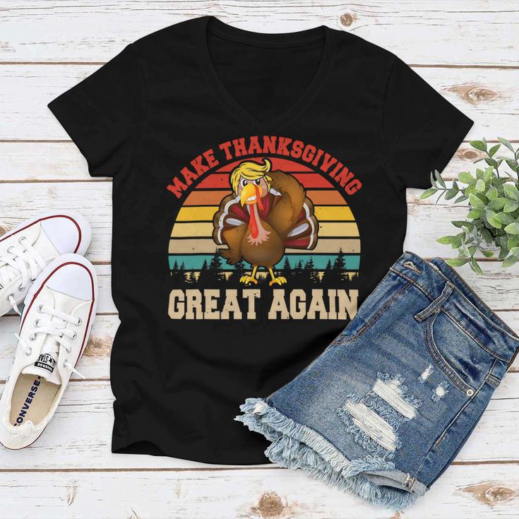 Make Thanksgiving Great Again Funny 4 Shirt Women V-Neck T-Shirt