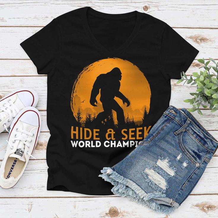 Market Trendz Bigfoot Hide And Seek Champion 405 Trending Shirt Women V-Neck T-Shirt