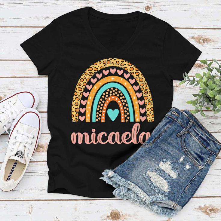 Micaela Micaela Name Birthday Shirt 26 Shirt Women V-Neck T-Shirt