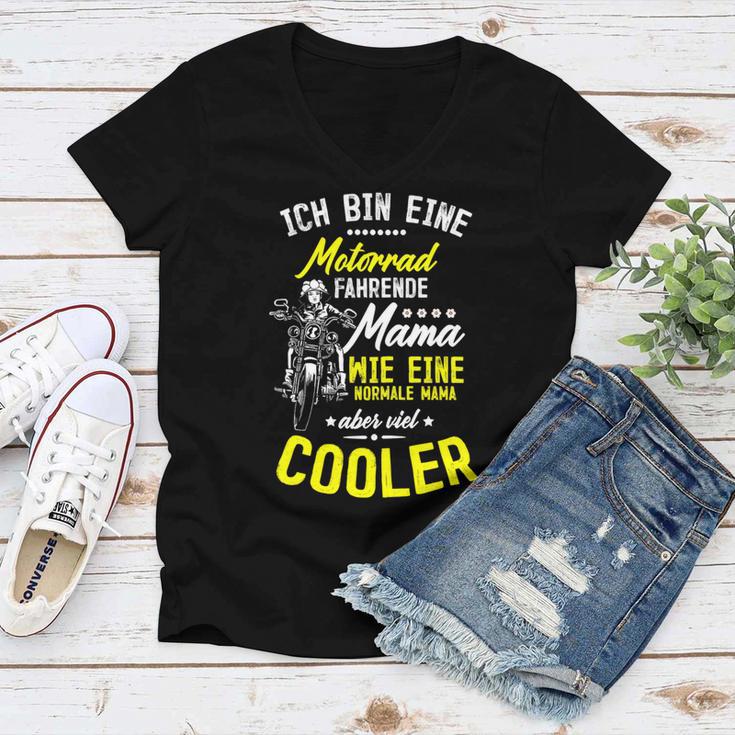 Motorcycle Motif Cool Motorbike Rider 492 Shirt Women V-Neck T-Shirt