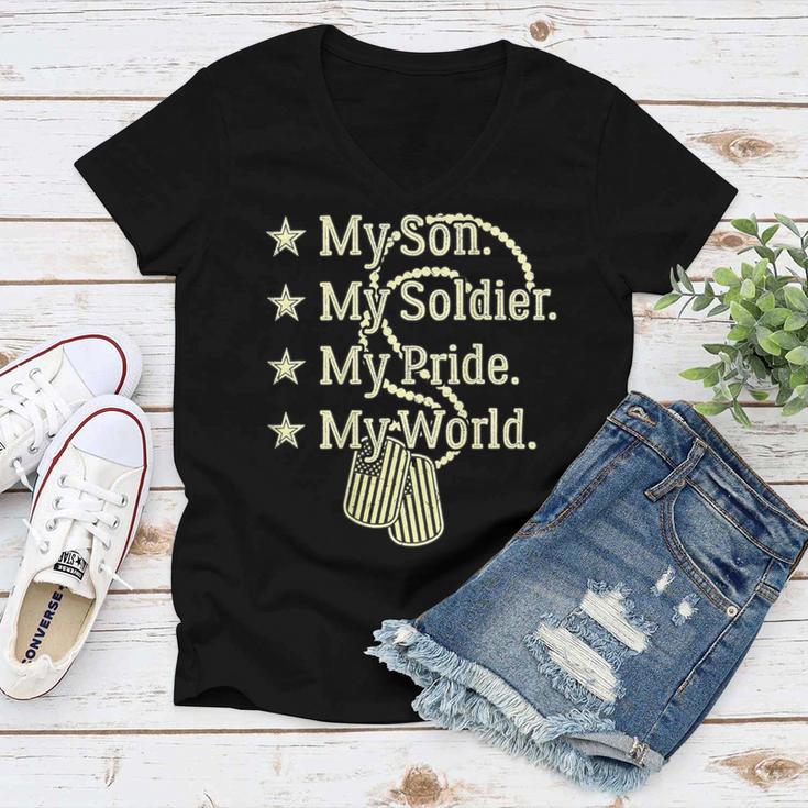 My Son Is A Soldier Hero Proud 712 Shirt Women V-Neck T-Shirt