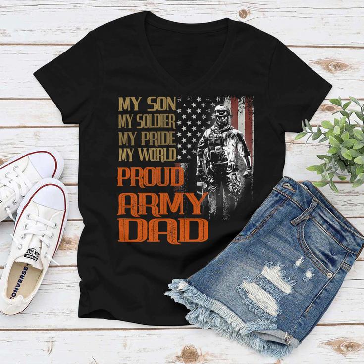 My Son Is A Soldier Hero Proud Army 713 Shirt Women V-Neck T-Shirt