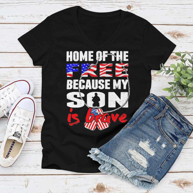 My Son Is Brave Home Of The Free Proud 716 Shirt Women V-Neck T-Shirt