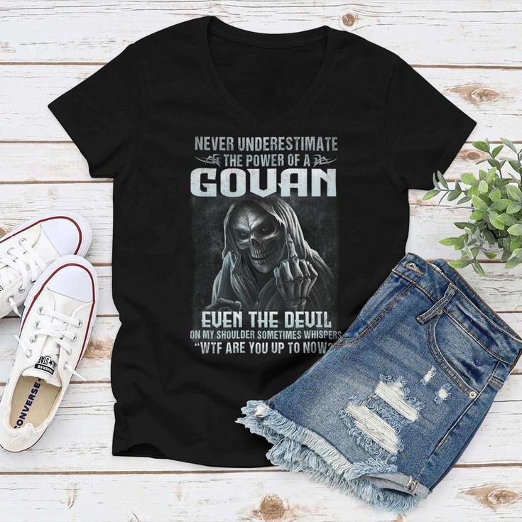 Never Underestimate The Power Of An Govan Even The Devil V8 Women V-Neck T-Shirt